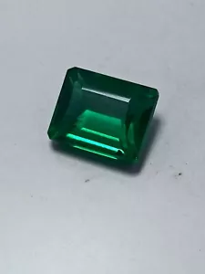 Emerald Hydro Faceted Octogen Ring Stone 9 Carat 9x12 mm Cabochon Gemstone - Picture 1 of 13
