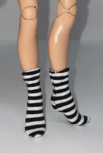 Rainbow High New Friends Blu Brooks Petite Doll Outfit Black & White Stipe Socks - Picture 1 of 6