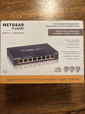 NETGEAR Pro Safe FS108 8-Ports 10/100 MBPS Fast Ethernet Switch new sealed - Image 1 of 4