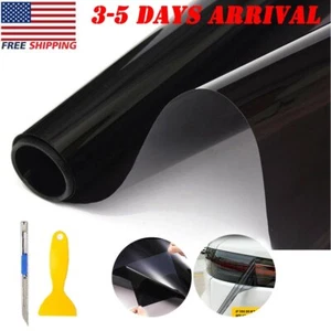12"X72" Gloss Light Black Smoke Headlight Taillight Fog Tint Light Vinyl Film - Picture 1 of 10