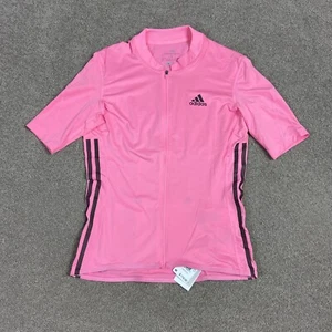 Adidas Women’s Short Sleeve Cycling Jersey Size Medium HM6423 Pink Full Zip - Picture 1 of 6