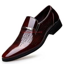 Mens Slip On Breathable Pointed Toe Patent Leather Formal Dress Wedding Shoes
