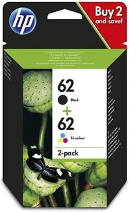 2x Oryginalne wkłady atramentowe HP 62 OfficeJet 200c 202 250 5740 5742 5744 5746 8000 - Zdjęcie 1 z 6