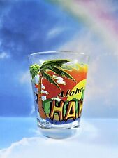 Clear Shot Glass Aloha Hawaii Souvenir Palm Tree Graphics 2 Ounce Seasonal Gifts