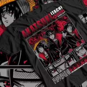 Itachi Uchiha T-Shirt Naruto Shippuden Japanese Anime Manga Style Shirt All Size - Picture 1 of 11