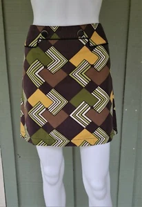 NWT Ann Taylor LOFT Green Brown Cotton Canvas Skirt 8P petite 8 - Picture 1 of 2