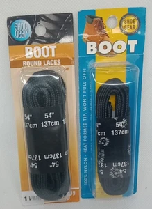 2 Paar Shoe Gear BOOT Schnürsenkel - rund schwarz 54" 7-8 Ösen - strapazierfähig #29B - Bild 1 von 4