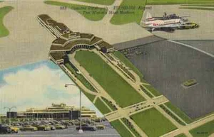 Pittsburg PA "El aeropuerto más moderno del mundo" postal de lino Pennsylvania - Imagen 1 de 2