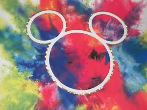NUOVA SENZA ETICHETTE - T-SHIRT DISNEY STORE TIE-DYE COLORATA ORECCHIE DI TOPOLINO BIANCA XL D1005 - Foto 1 di 3