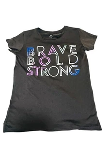 Champion Girls "BRAVE, BOLD, STRONG" Dri T-Shirt Size 14/16 - Picture 1 of 4