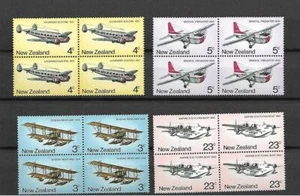 NUEVA ZELANDA, QE11, 1974, TRANSPORTE DE CORREO AÉREO, SG 1050-53, montado sin montar o nunca montado bloques 4, cat £8 - Imagen 1 de 1