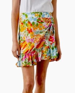 Gonna a balze floreale RAILS Lara Day Garden Farm taglia M vita arricciata RIO Resort - Foto 1 di 14