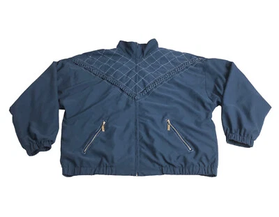 Vintage Y2k 90s Teddi Jacket Womens Medium Blue Lined Faux Suede Western Pockets - Image 1 of 4