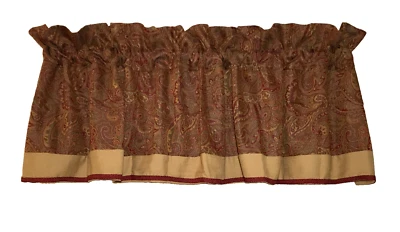 Chris Madden Paisley Valance красный коричневый с золотой подкладкой JCPenney 80 x 20 дюймов - Изображение 1 из 4