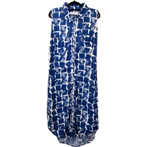 Imonni Melbourne Size 12 Button Up, Coloured With Pockets Shift Dress Blue/White - Picture 1 of 15
