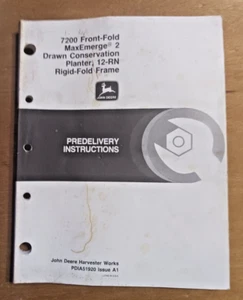 John Deere 7200Front Fold 12RN Rigid fold Planter Predelivery Instruction Manual - Picture 1 of 2