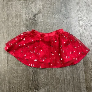 Okie Dokie Girls Tutu Skirt Red Pull On Sparkle 4th July American Size 12 Months - Picture 1 of 4
