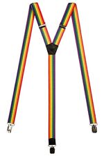 Unisex Junior 2.5cm Braces/Suspenders Y shape Striped/Rainbow