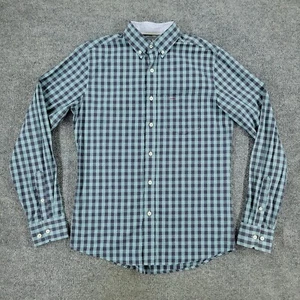 Hawkings McGill Button Shirt Men Small Blue Plaid Check Long Sleeve Pocket Adult - Picture 1 of 16