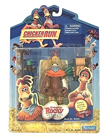 Chicken Run,  " All American" Rocky Action Figure, Playmates, New Cover