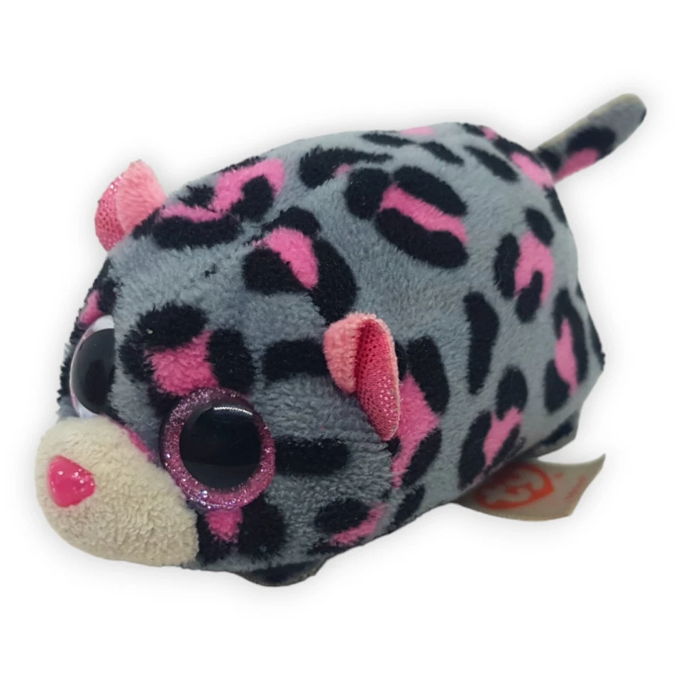 TY Miles 2016 Beanie Baby 10 cm Grau Rosa Schwarz Glubschi Granulatfüllung Tier - Bild 1 von 4