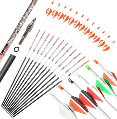 32" Pure Carbon Arrows SP300-800 .003" Recurve Compound Bow Archery Hunting - Image 1 of 4