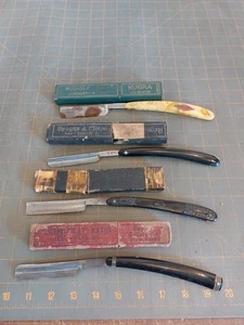 Antique Straight Razor Lot ERN Wald Eagle & Snake Rugra Roger Ewald Poor Shape - Picture 1 of 24