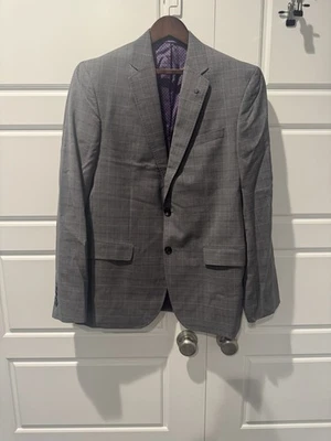 Ted baker Endurance Blazer Gray Plaid Print Purple Lining Mens Size 42R - Image 1 of 4