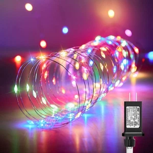 Easter Fairy Lights Plug in, 33Ft 100 LEDs 100 LEDs, Pink + Multicolor - Picture 1 of 7