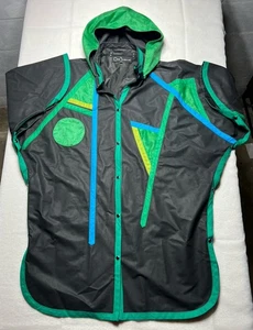De Colección Iris Mansard Abrigo de Lluvia Chaqueta Poncho Talla Pequeña Con Capucha Geométrica Años 90’s Y2K - Imagen 1 de 10