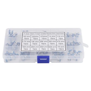 150Pcs Blue White 100ohm-1Mohm Vertical PCB Preset Variable Resistor Trimmer Hot - Picture 1 of 12