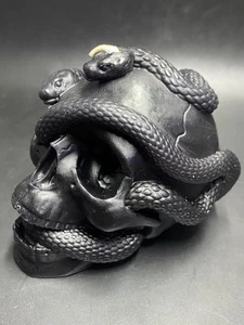 3x4 SKULL w/ SNAKES HALLOWEEN CANDLE | FREE SHIPPING - Picture 1 of 9