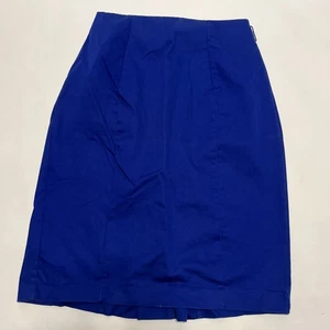 Worthington Woman's Royal Blue Knee Length Pencil Skirt Pleated Back Size 8P - Picture 1 of 14