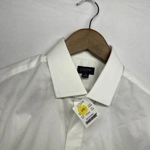 J Crew Dress Shirt mens 15 32 White Button Up Thompson Tuxedo Cuffs NEW - Picture 1 of 11