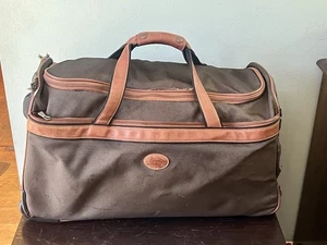 Longchamp Boxford Roller Travel Duffel Bag Luggage Brown Leather - Picture 1 of 6