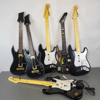 Guitar Hero UNTESTED Used Guitars Bundle Playstation&Xbox 6 Guitars Parts/Repair - Image 1 of 4
