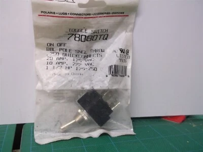 NSI 78080TQ Toggle Switch On Off DPST 15/10 amps 125/250 VAC LR107402 - image 1 of 3