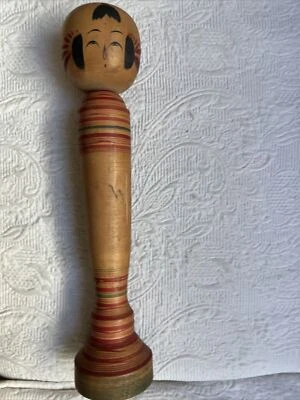 Muñeca Kokeshi japonesa antigua grande bellamente pintada 12,5" #2D Foto 1 de 4
