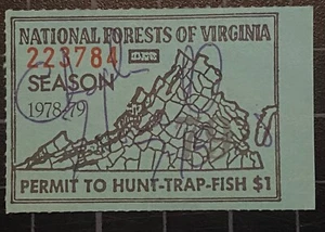 US Stamps - Virginia Fish Permit - Used - Picture 1 of 1
