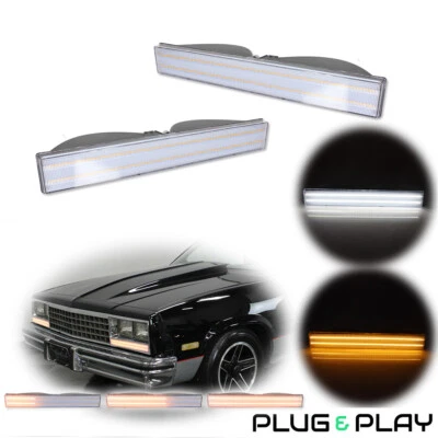 Switchback LED Clear DRL Signal Lights Pair For 82-87 El Camino Malibu Caballero - Image 1 of 4