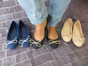Jelly Ballerina "BRISTOL" Women's Flat Slip On w/Bow - Ann More Shoes - Picture 1 of 12