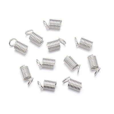 100 piezas extremos de cable de bobina de crimpado 5X9 mm cierres de tapa de tubo de resorte con bucles cable de punta Foto 1 de 4
