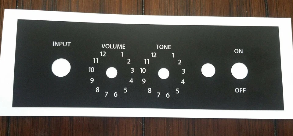 FENDER PRO JUNIOR FACEPLATE OVERLAY BLACK W/ WHITE LETTERS - Image 1 of 1