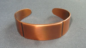 Solid Copper Cuff Bracelet Blank 3/4" X 6" Smooth Plain Modern Art Deco Style EX - Picture 1 of 5