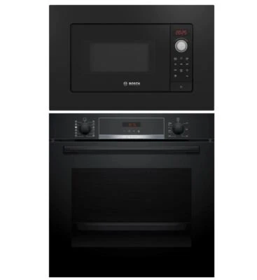 BOSCH Einbau-Set Backofen 71 L Pyrolyse Autopilot 10 + Mikrowelle 20 L NEU - Bild 1 von 4