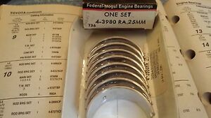 Federal Mogul 4-3980RA .25MM Rod Bearing Set Toyota 1626-1812-1998-2237cc