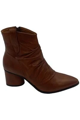 Miz Mooz Leather Ruched Ankle Boots Jared Brandy - Image 1 of 3