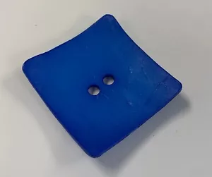 Large Royal Blue Square Plastic Button - 60mm / 2 1/4" - Dill Buttons Brand - Picture 1 of 3