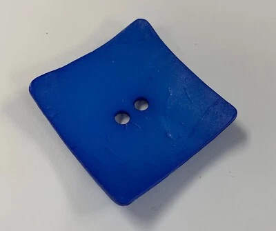 Large Royal Blue Square Plastic Button - 60mm / 2 1/4" - Dill Buttons Brand - Image 1 of 3
