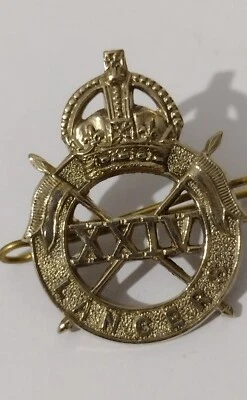 WWII 24th Lancers Cap Badge KC White Metal 2 Lugs VINTAGE Original - Image 1 of 4